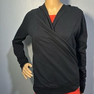 Fabletics Black Pullover Vneck Hoodie